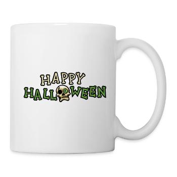 Crâne d'halloween heureux os de crâne - Mug blanc - blanc - Droite