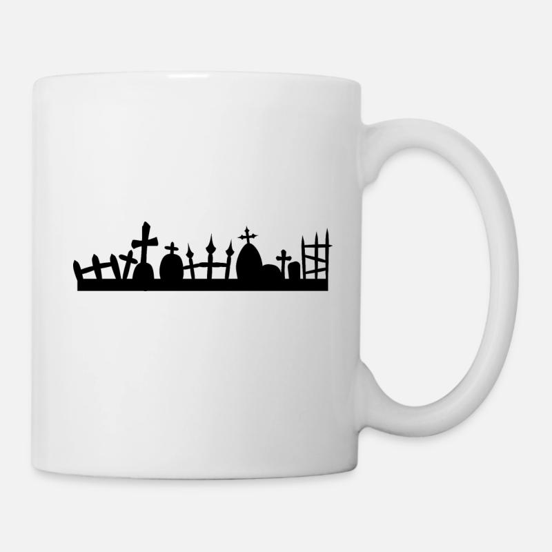 Halloween Friedhof - Tasse - Weiß