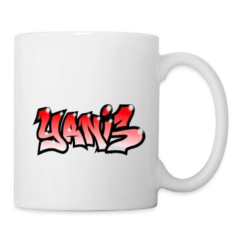 graffiti tag vorname YANIS rot - Tasse - Weiß - Rechts