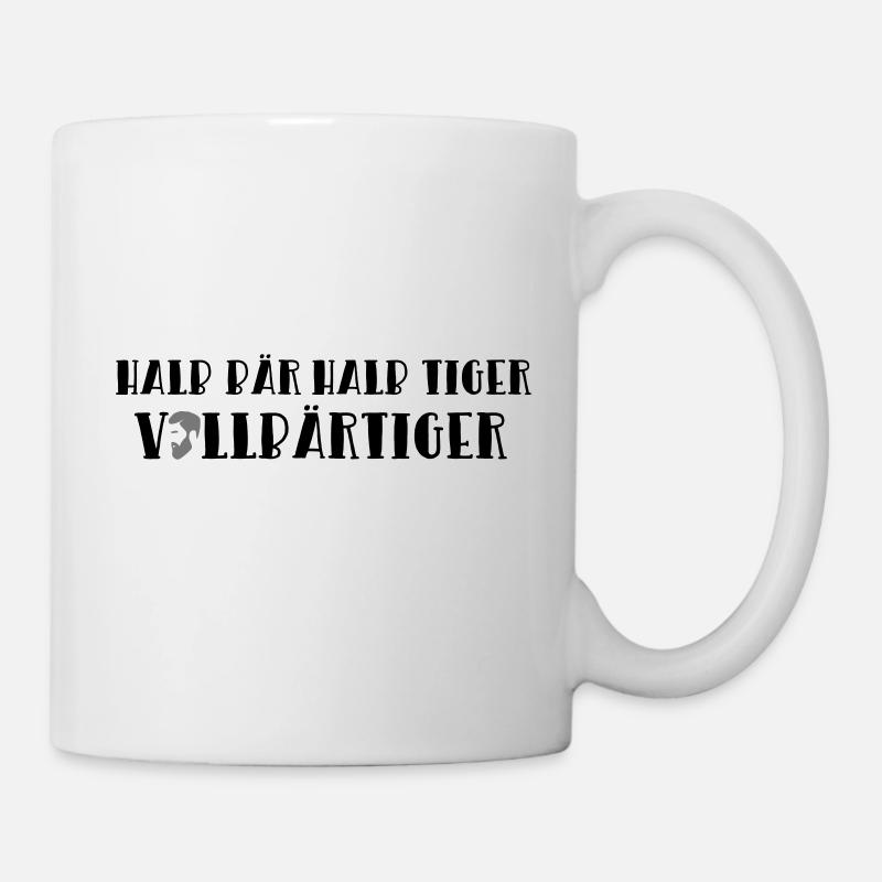 Bär Tiger Bart Vollbart Vollbärtig Spruch Geschenk - Tasse - Weiß