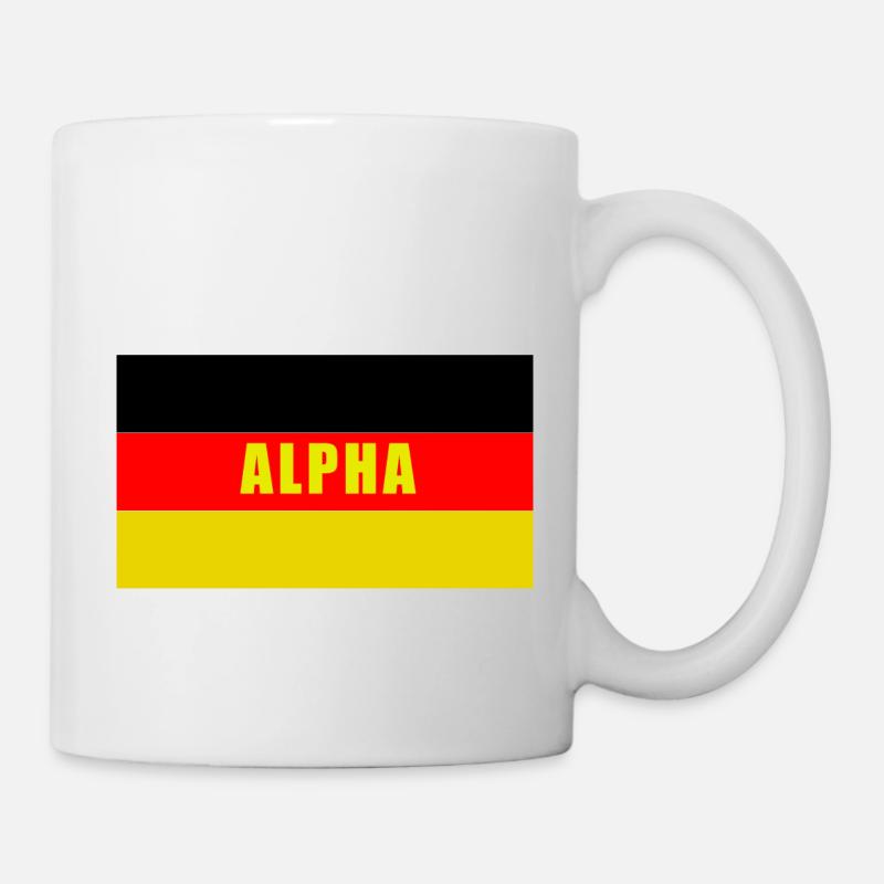Alpha Deutschland gelb - Tasse - Weiß
