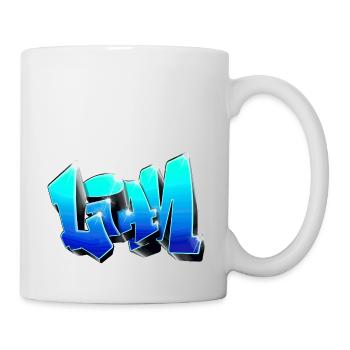LIAM Graffiti Blue - Tasse - Weiß - Rechts