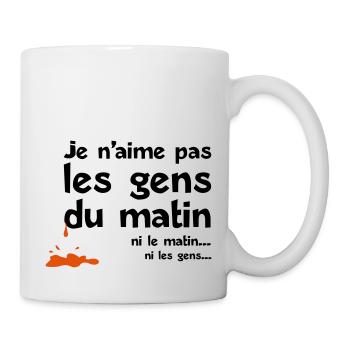aime pas les gens matin - Mug blanc - blanc - Droite