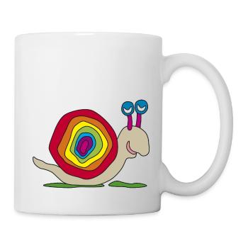 colorful snail stalking rainbow graffiti child - Mug - white - Right