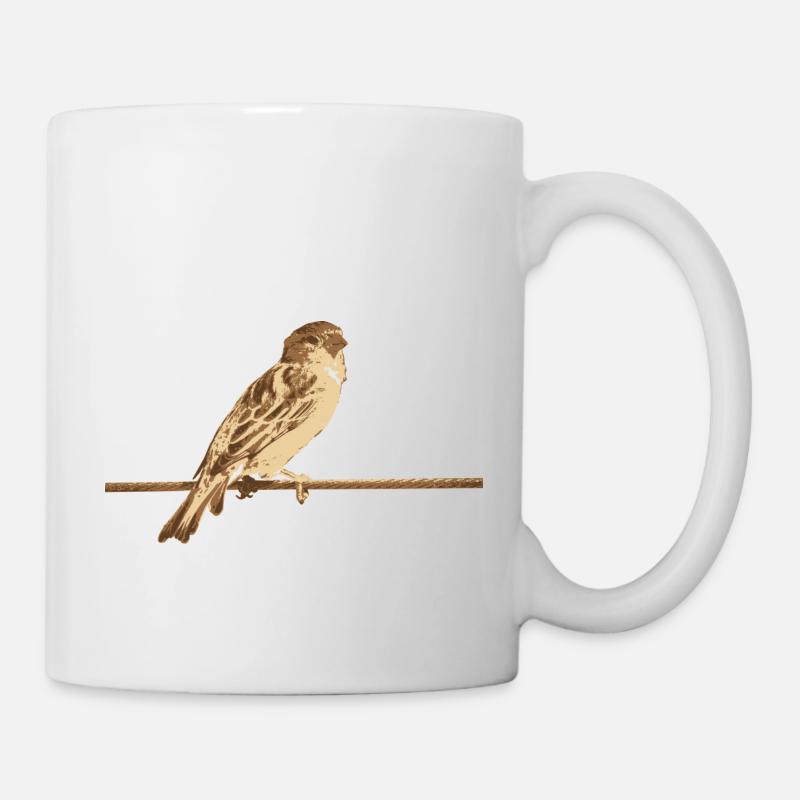 Spatz Vogel - Tasse - Weiß