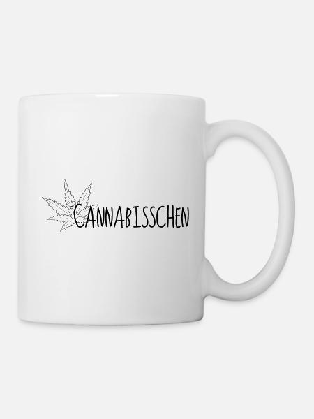 Cannabisschen Marihuana Weed - schwarz - Tasse - Weiß
