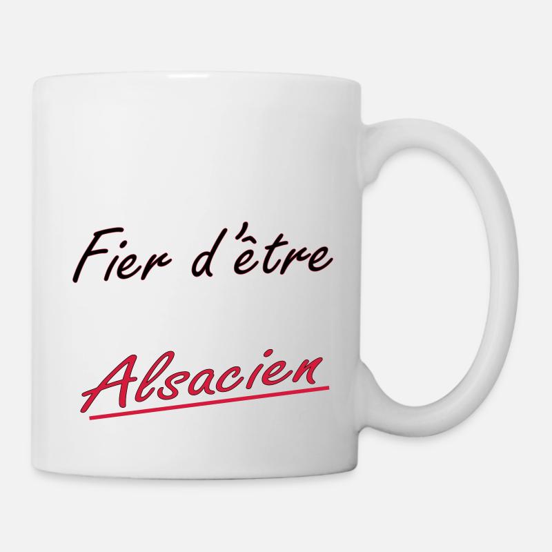 fier d'être alsacien - Tasse - Weiß