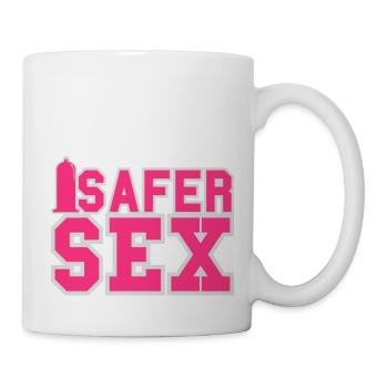 Safer Sex / Kondom / Condom / HIV / AIDS 2c - Mug - white - Right
