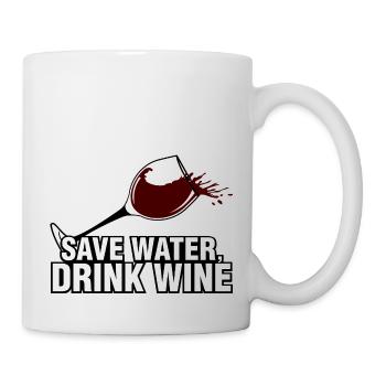 Save water drink wine - Mug - white - Right
