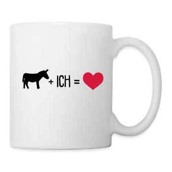 Esel plus ich gleich Liebe - Tasse - Weiß - Rechts