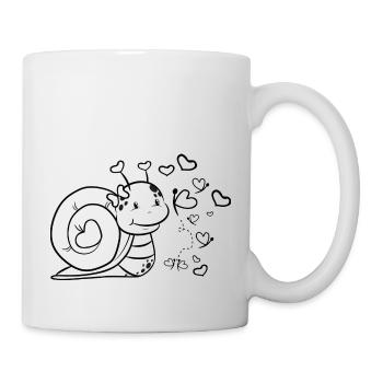 Escargot avec un coeur - Mug blanc - blanc - Droite