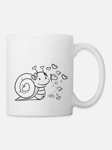 Escargot avec un coeur - Mug blanc - blanc