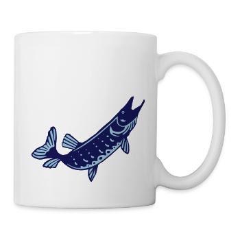 hecht fish Fischer Fische - Tasse - Weiß - Rechts