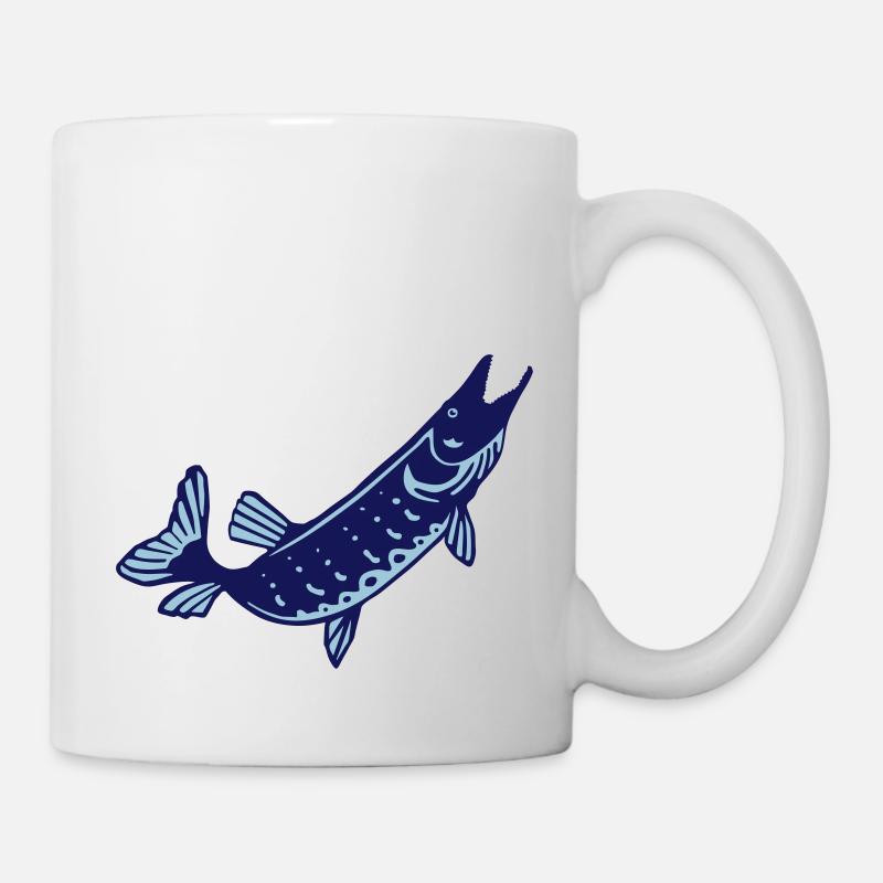brochet poisson pecheur - Mug blanc - blanc