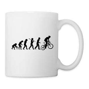 Evolution de l'homme en VTT - Mug blanc - blanc - Droite