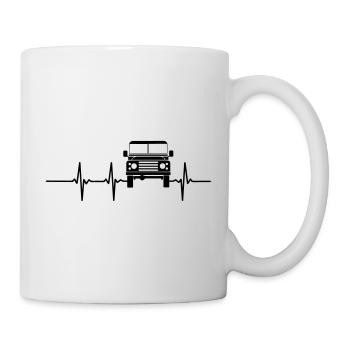 Coeur bat Landy Defender - Mug blanc - blanc - Droite
