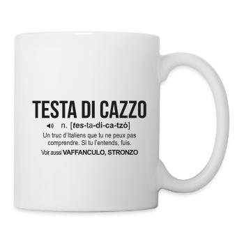testa di cazzo definition - Mug blanc - blanc - Droite