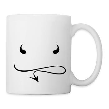 teuflische_hoerner_fuer_eigenen_schriftz - Tasse - Weiß - Rechts
