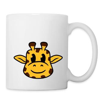 Drôle cool heureux girafe tête visage animal - Mug blanc - blanc - Droite