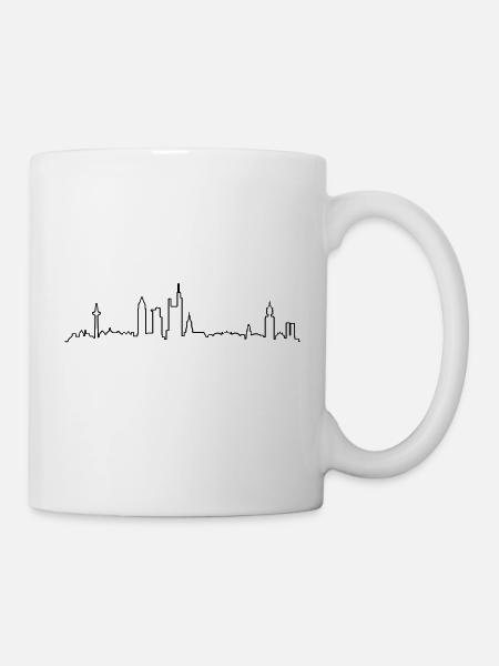 Skyline Frankfurt Linie - Tasse - Weiß