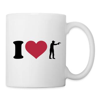 I love Sports shooting - Mug - white - Right