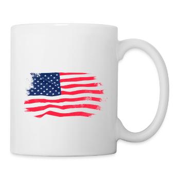 USA Flag - Vintage Look - Mug - white - Right