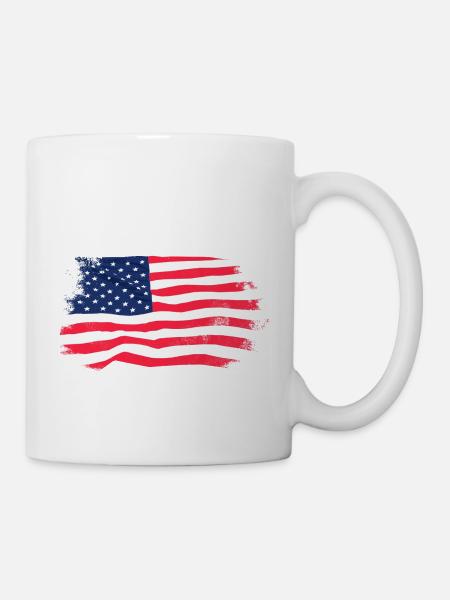 USA Flag - Vintage Look - Tasse - Weiß