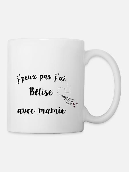 j'peux pas j ai bêtise avec mamie 2 - Mug blanc - blanc