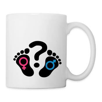 Point d'interrogation empreintes pieds icône fille - Mug blanc - blanc - Droite