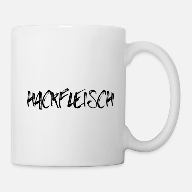 Hackfleisch - Metzger - Metzgerei - Fleisch - Tasse - Weiß