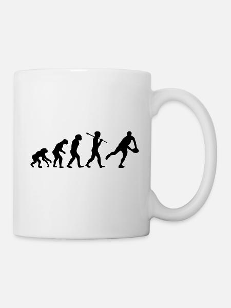 Evolution de l'homme rugbyman. - Mug blanc - blanc