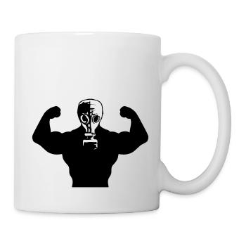 muskeln bodybuilder gas maske schutz stark kerl de - Tasse - Weiß - Rechts
