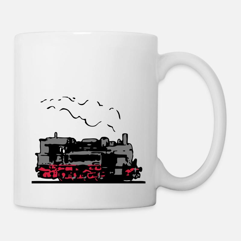 dampflok lokomotive alt romantik - Tasse - Weiß