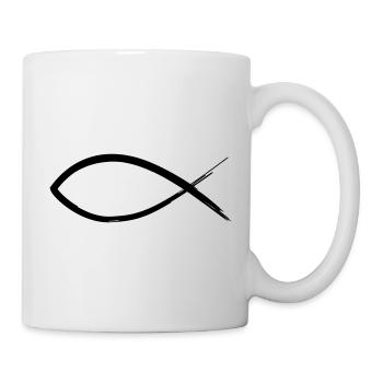 Fisch Christentum - Jesus liebt uns - Tasse - Weiß - Rechts