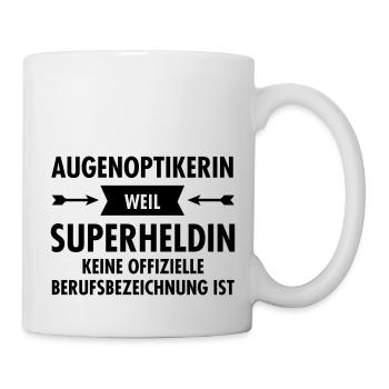 Augenoptikerin - Superheldin - Tasse - Weiß - Rechts
