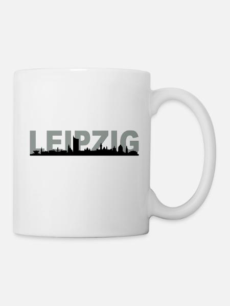 Skyline Leipzig Name - Tasse - Weiß