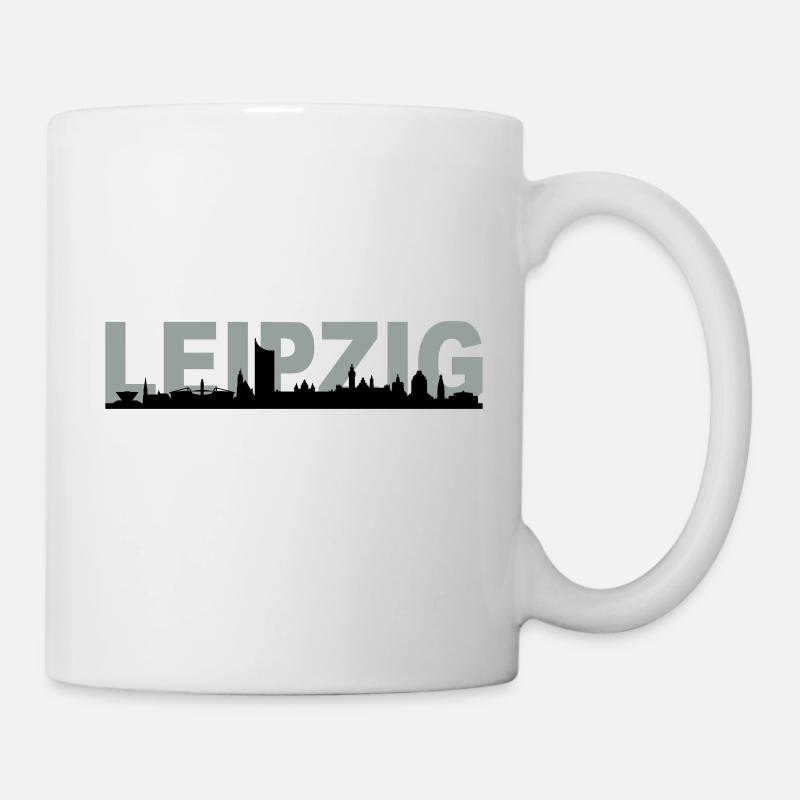 Skyline Leipzig Name - Tasse - Weiß