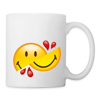 Smiley Glossy Cut in Half - Mug blanc - blanc - Droite