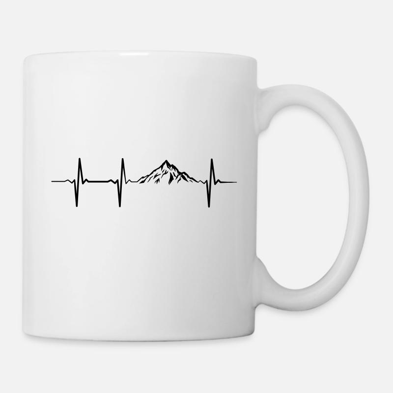 Heartbeat Montagnes Randonnée Nature Aventure - Mug blanc - blanc