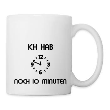 Uhr 10 Minuten - Tasse - Weiß - Rechts