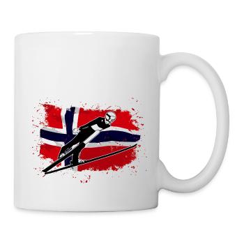 Skispringen - Skijumping - Norway Flag - Tasse - Weiß - Rechts