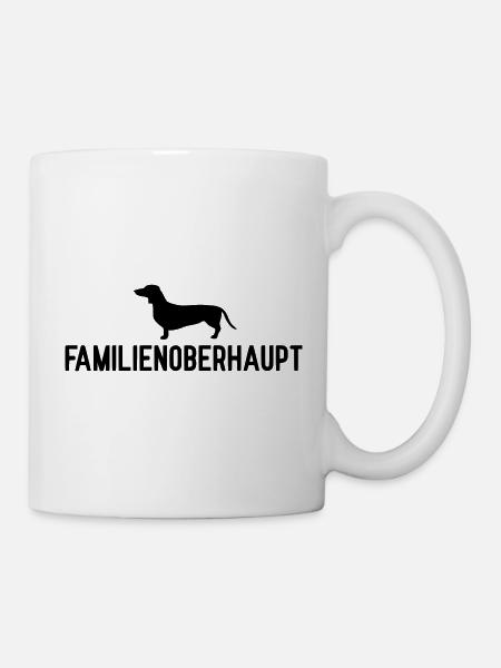 Hund Dackel Familienoberhaupt - Tasse - Weiß