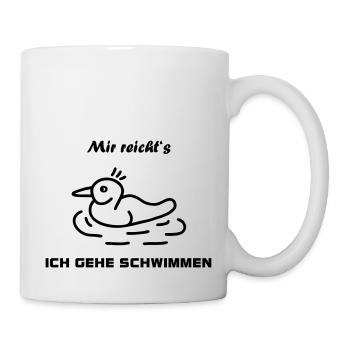 Ente schwimmen - Tasse - Weiß - Rechts