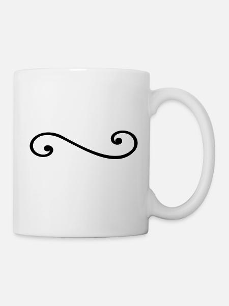 Schnörkel Dekor Dekoration Dekorativ Ranke Muster - Tasse - Weiß