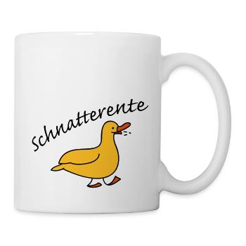 Schnatterente - Tasse - Weiß - Rechts