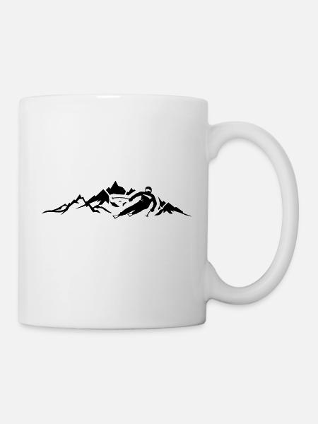 Winter - Skifahrer Berge - Tasse - Weiß
