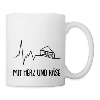 Mit Herz und Käse - Tasse - Weiß - Rechts