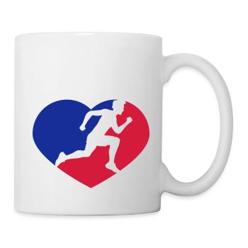 forme design logo amour j'aime coeur sport course - Mug blanc - blanc - Droite
