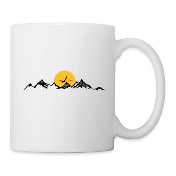 BERGE Gebirge Landschaft Silhouette Panorama - Tasse - Weiß - Rechts