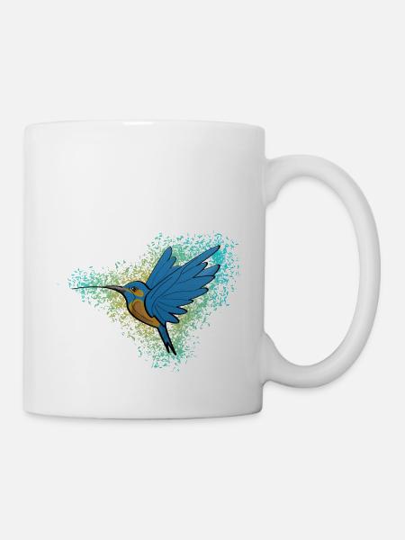 blauer Kolibri - Tasse - Weiß